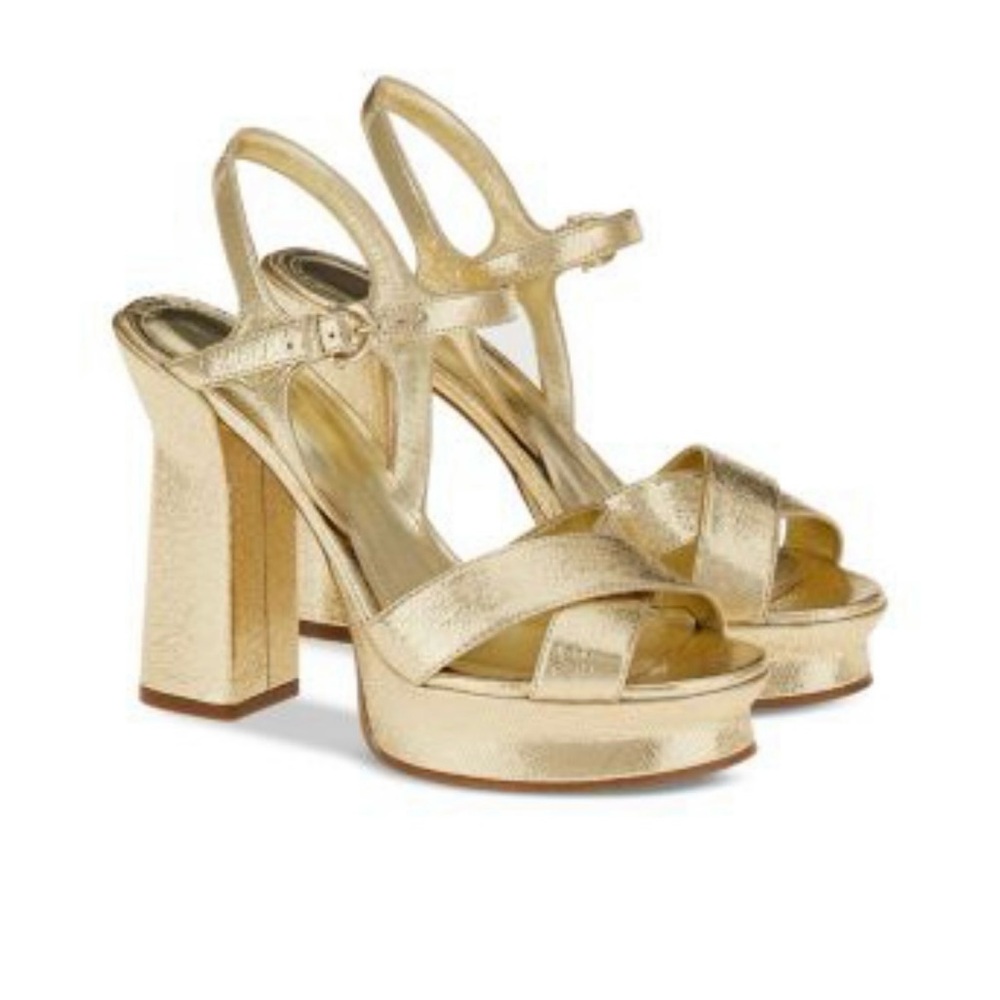 NIB Ferragamo Women's Strappy Platform Block Heel Sandals